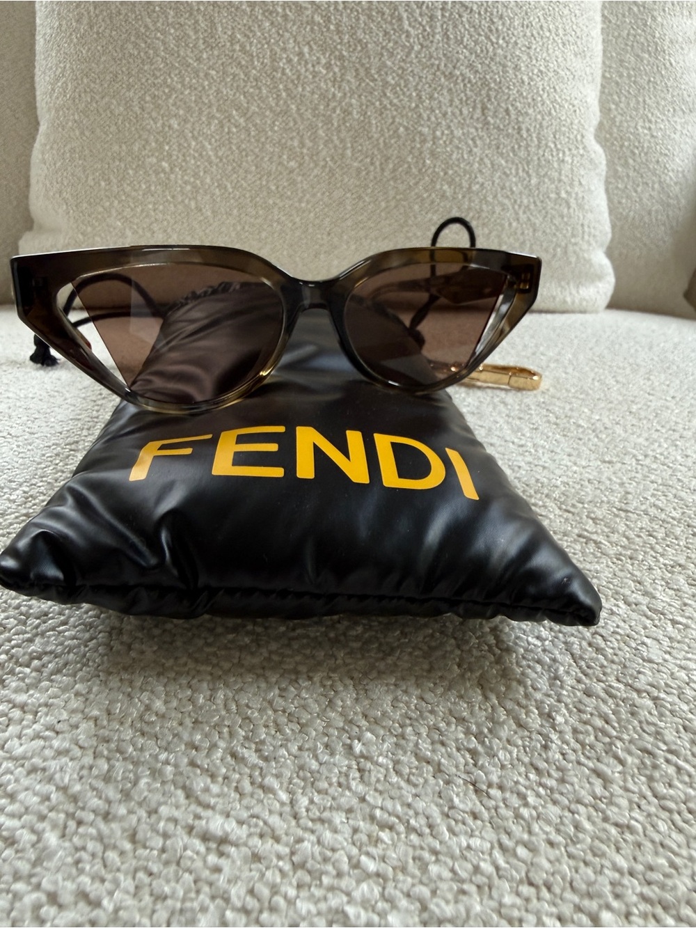 Fendi Brown Tortoise Cat-Eye Sunglasses